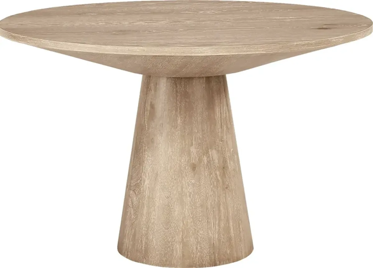 Kendall Natural 5 Pc 48" Round Dining Room with Gold Arm Chairs