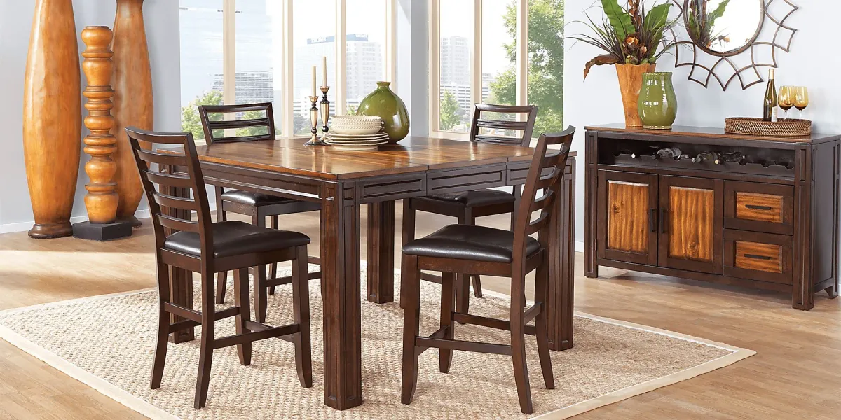 Adelson Chocolate Square Counter Height Dining Table