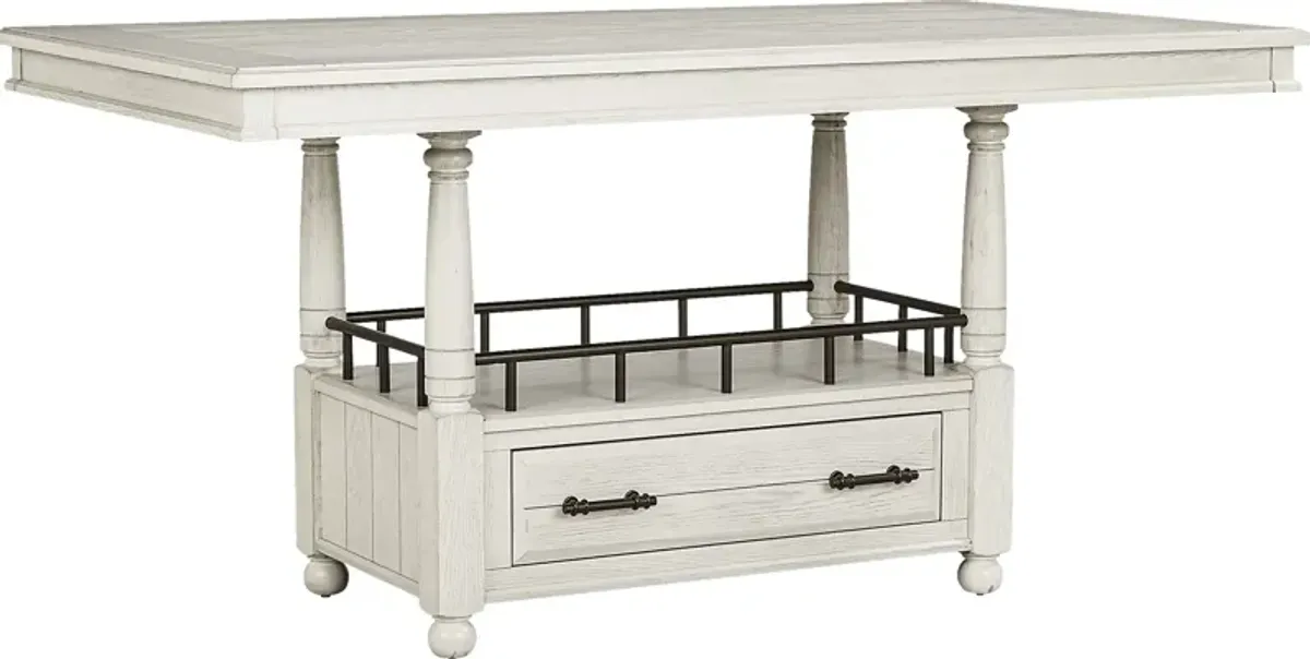 Montana Ridge White Counter Height Dining Table