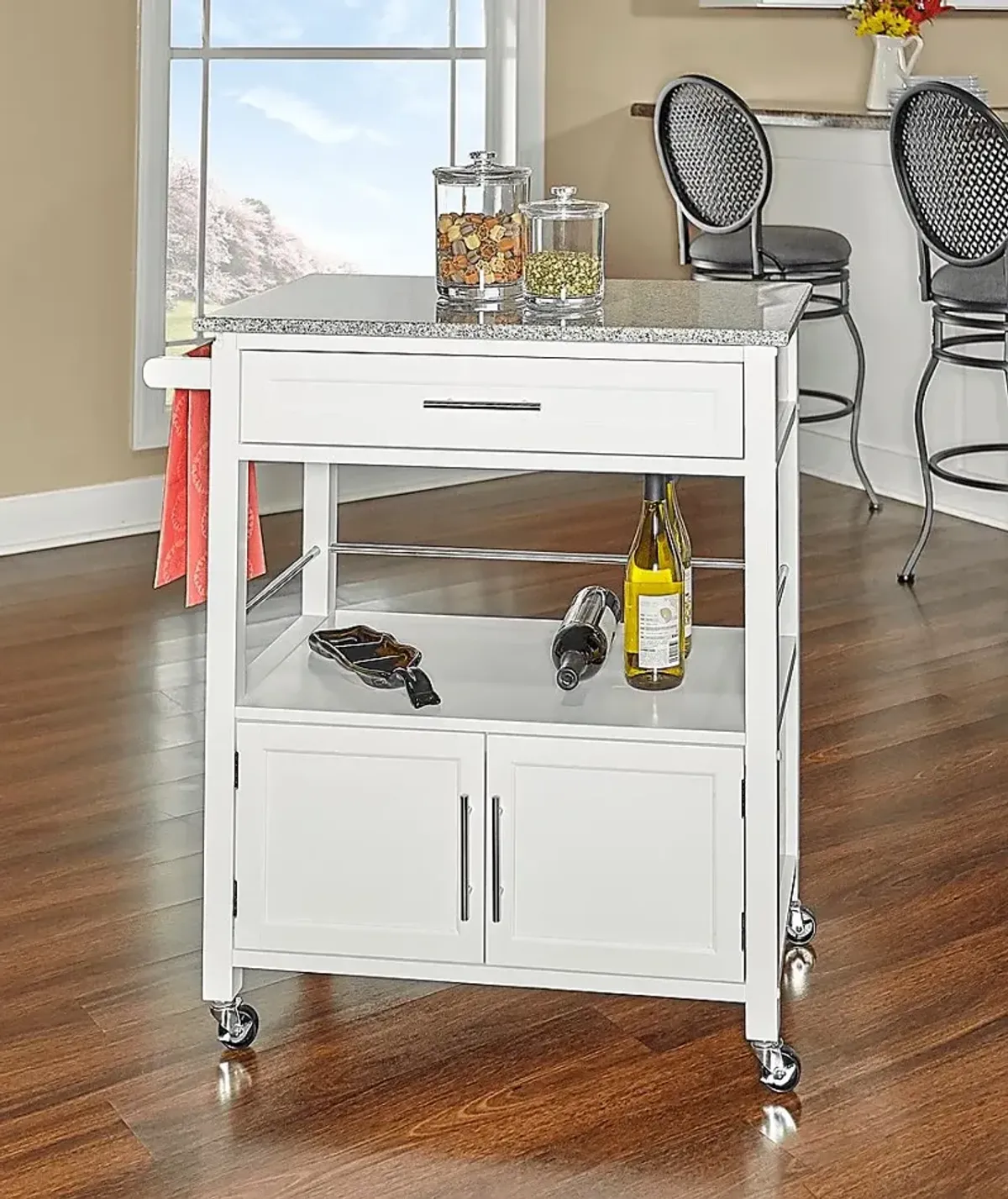 Tomafield White Bar Cart