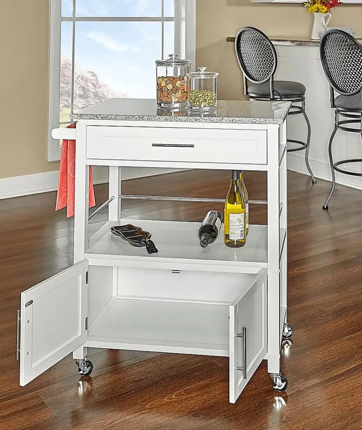 Tomafield White Bar Cart