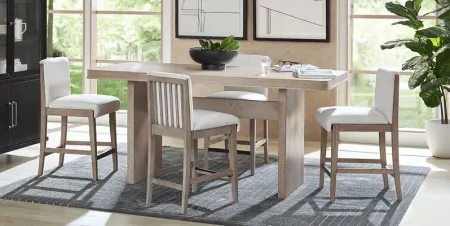 Portsmouth Natural 5 Pc Counter Height Dining Room with Natural Stools