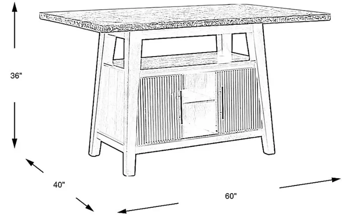 Viola Natural Counter Height Marble Top Table