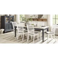 Hilton Head Graphite 5 Pc Dining Room with White Side Chairs