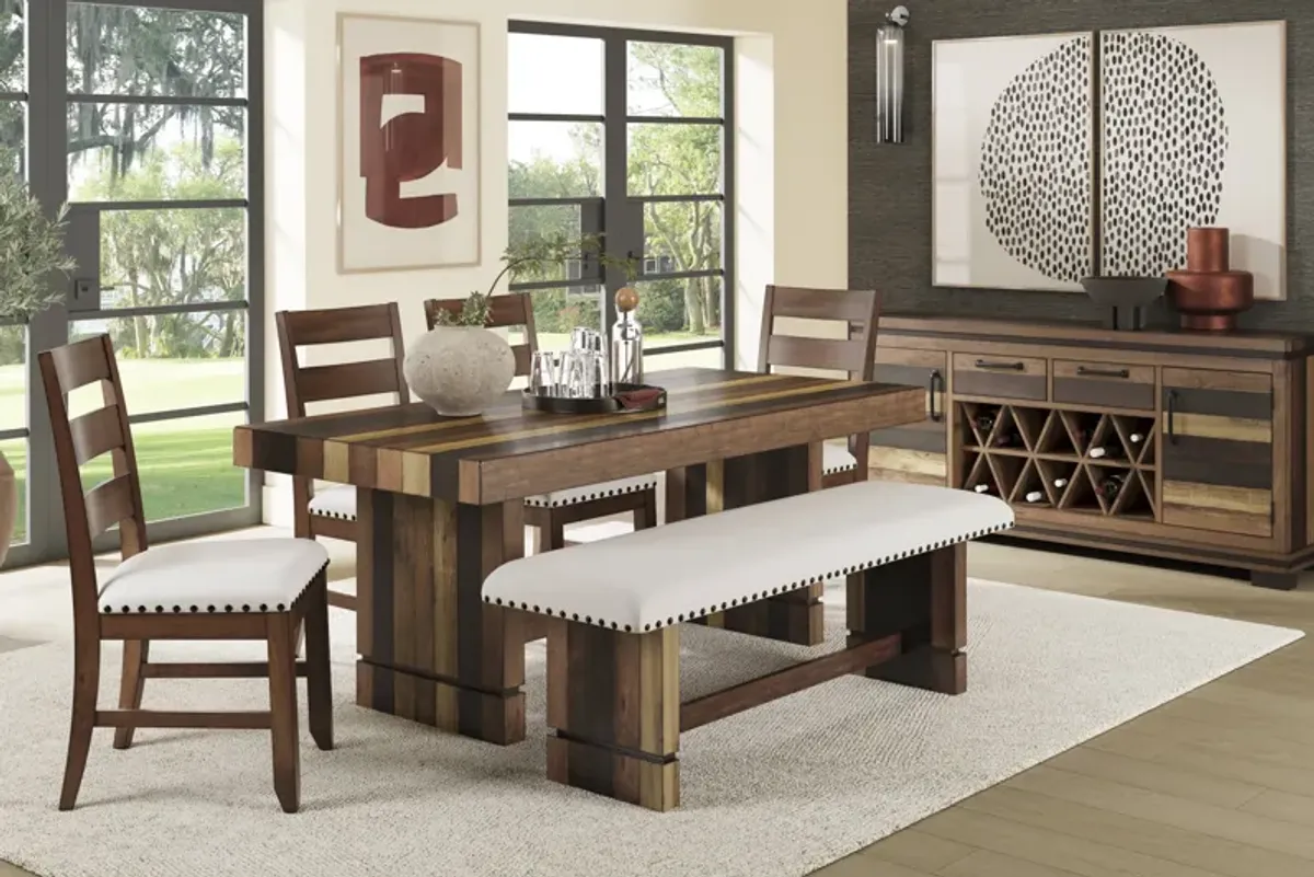 Westover Hills II Brown 6 Pc Rectangle Dining Room with Side Chairs and Bench