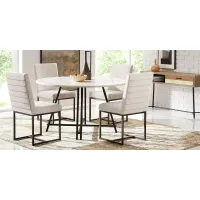 Soraya Street White 5 Pc Dining Room with Loft Side Gray Chairs
