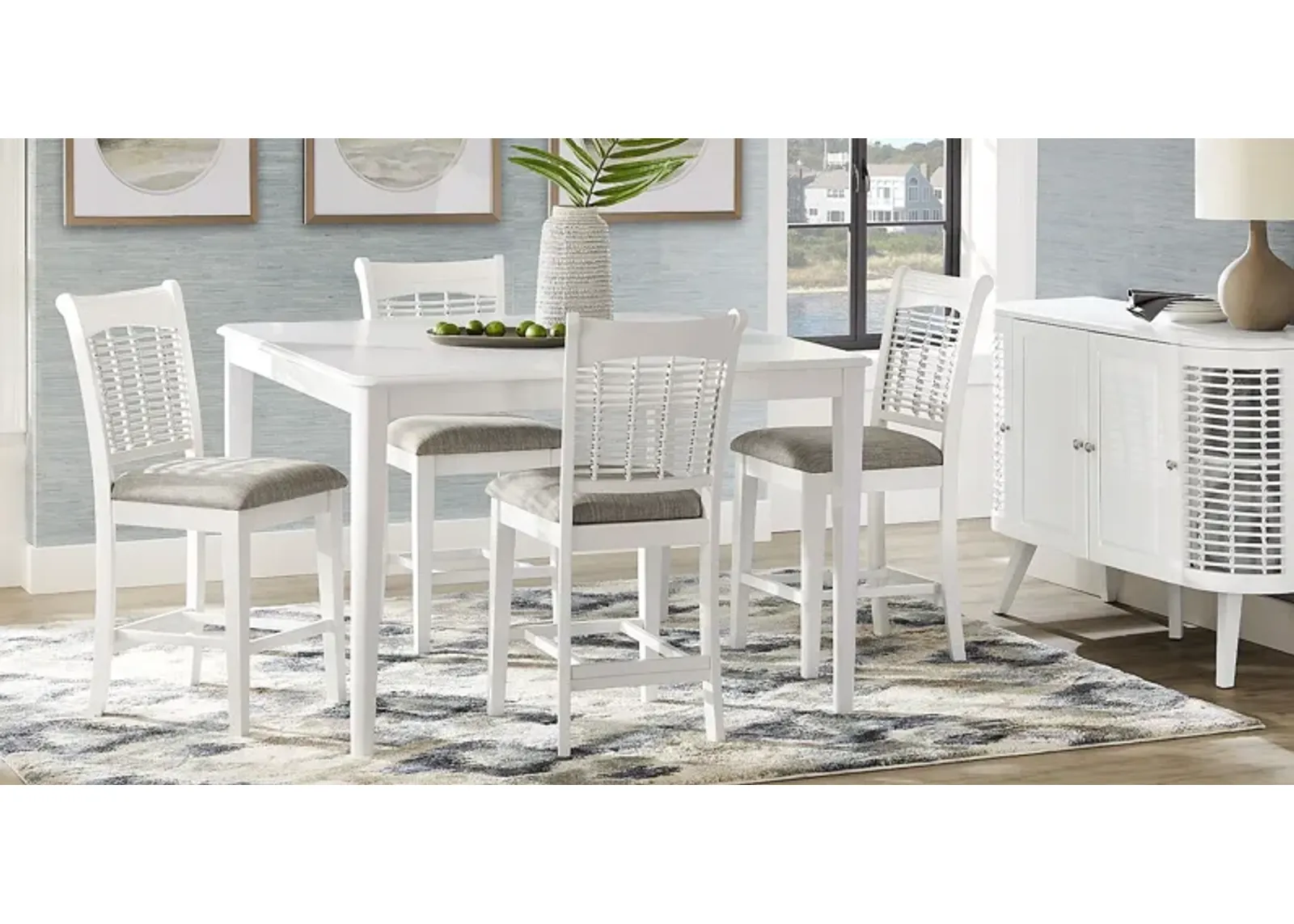 Chesterman White 5 Pc Counter Height Dining Room