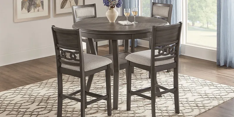 Brookgate Gray 5 Pc Round Counter Height Dining Set