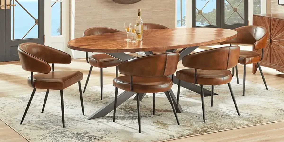 Cedona View Natural 5 Pc Dining Room with Brown Chairs