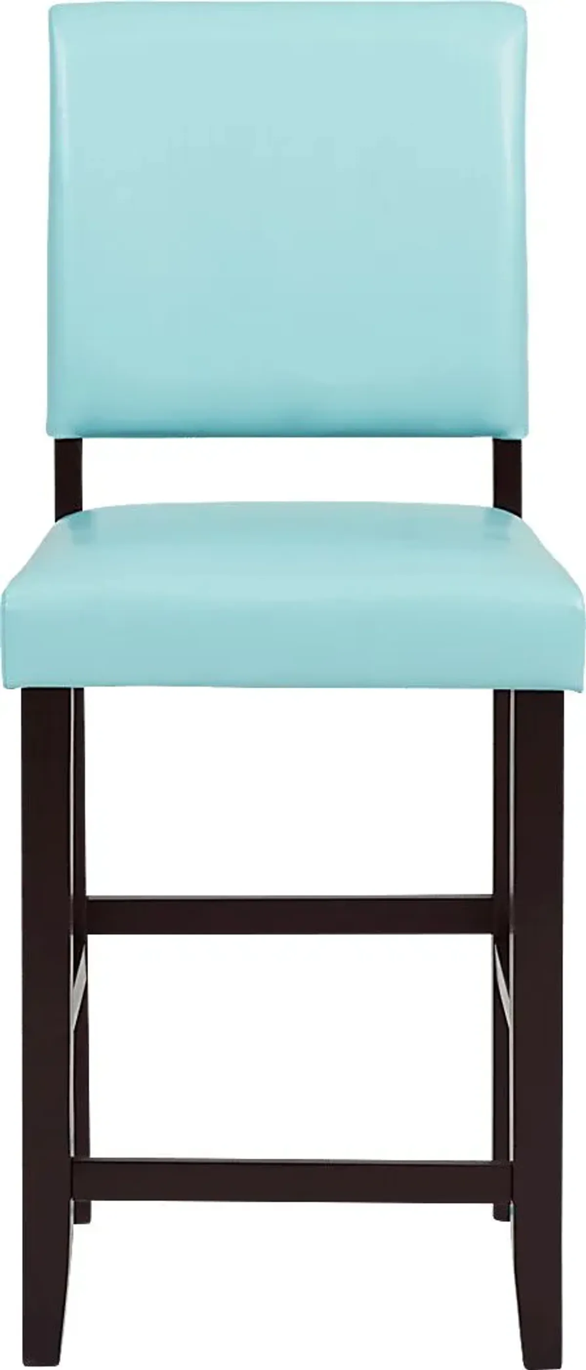 Sunset View Brown Cherry 5 Pc Counter Height Dining Set with Blue Stools