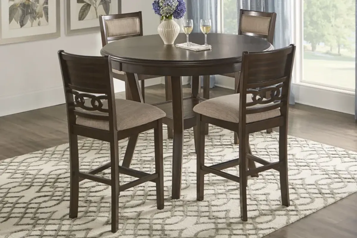 Brookgate Brown Cherry 5 Pc Round Counter Height Dining Set