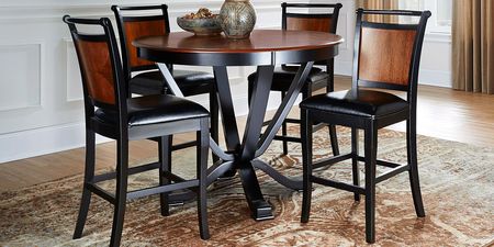 Orland Park Black 5 Pc 48"" Round Counter Height Dining Room