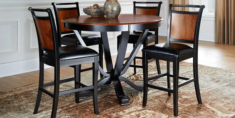 Orland Park Black 5 Pc 48"" Round Counter Height Dining Room