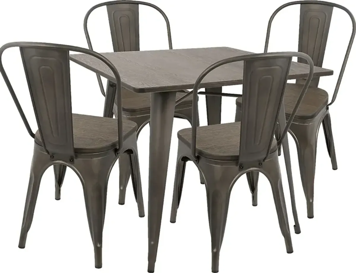 Aldersyde Brown 3 Pc Square Dining Set