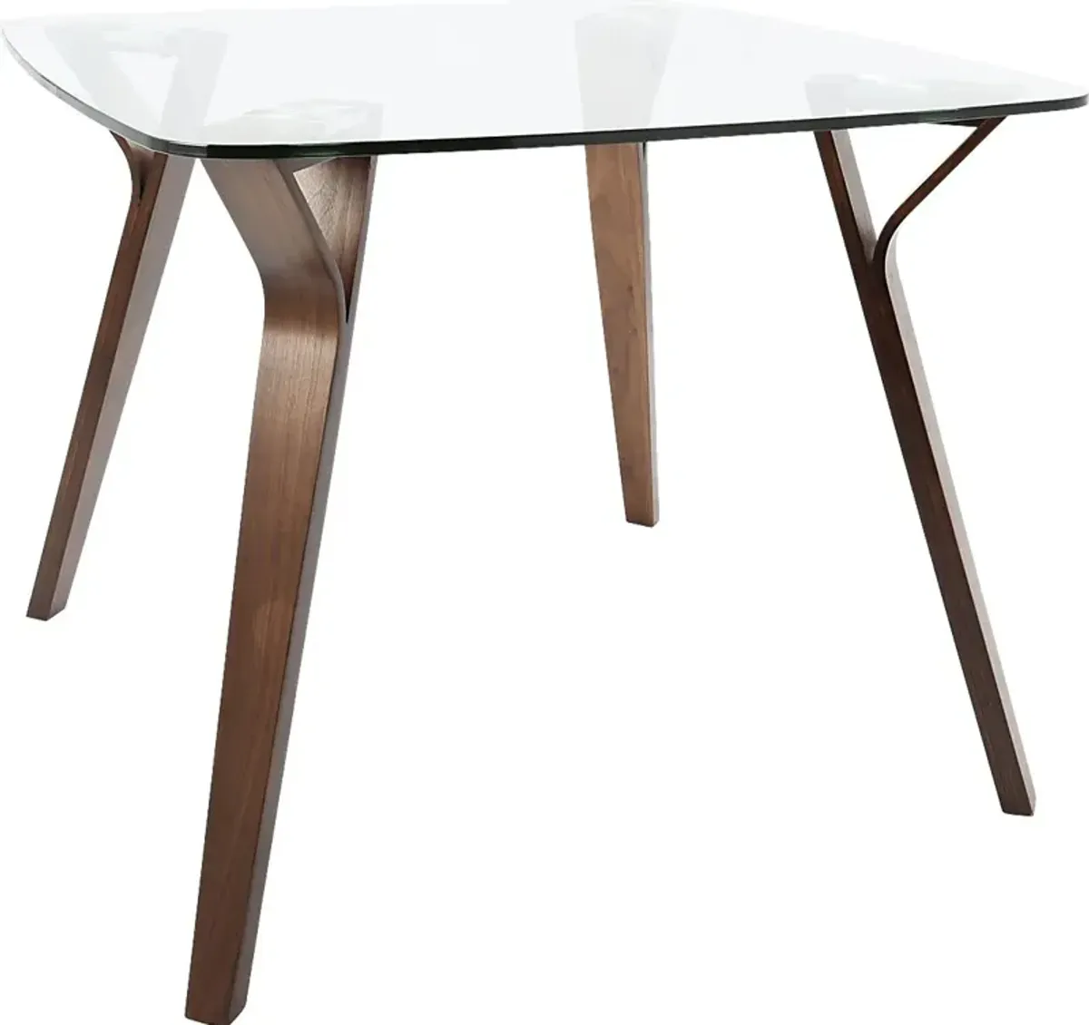 Krameria Walnut Glass Top Dining Table