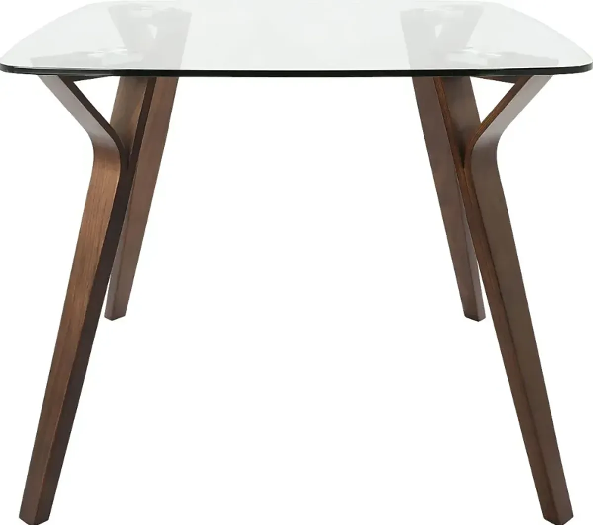 Krameria Walnut Glass Top Dining Table