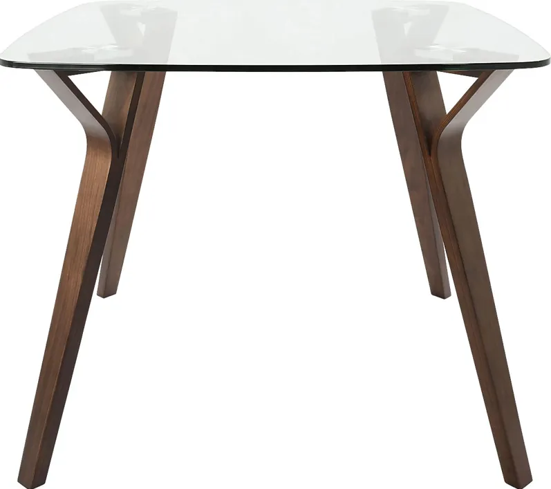 Krameria Walnut Glass Top Dining Table
