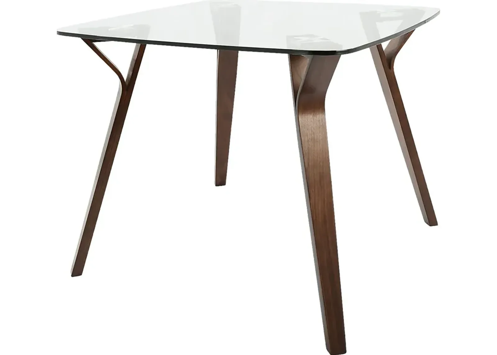 Krameria Walnut Glass Top Dining Table