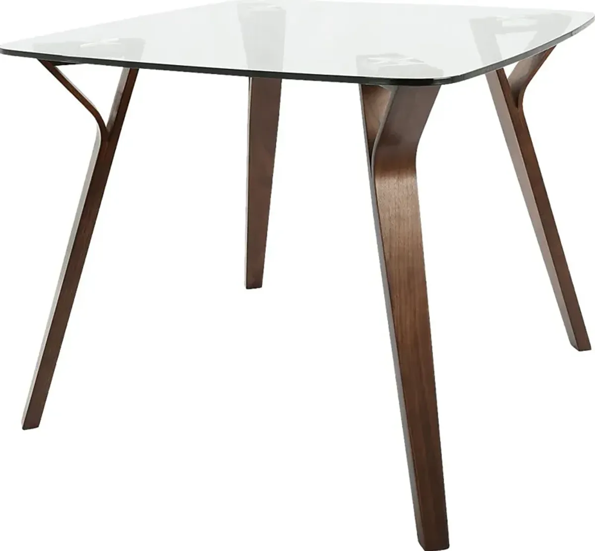 Krameria Walnut Glass Top Dining Table