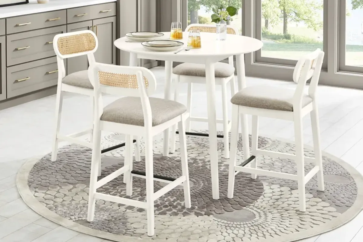 Watertown White 5 Pc Round Counter Height Dining Room