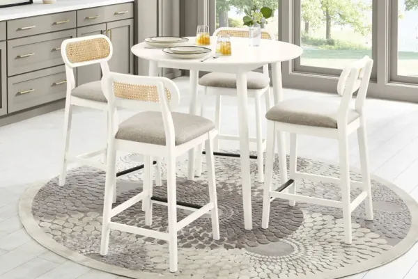 Watertown White 5 Pc Round Counter Height Dining Room
