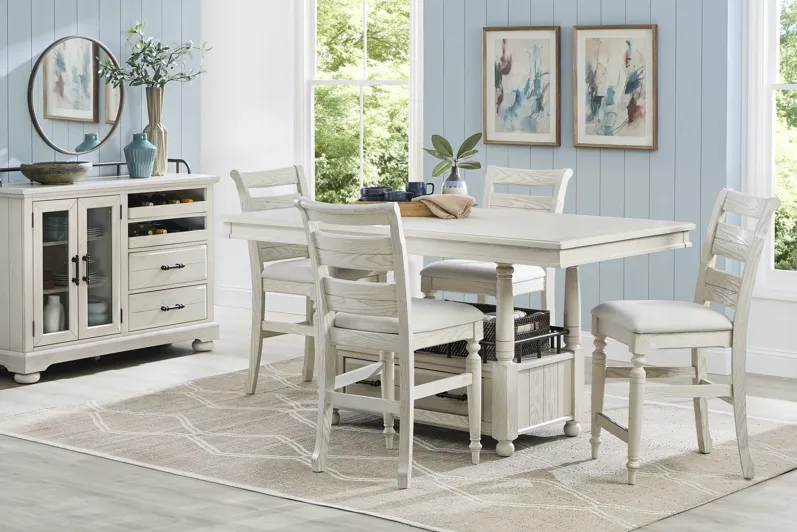 Montana Ridge White 5 Pc Counter Height Dining Room