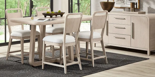 Canyon Light Gray 5 Pc Counter Height Dining Room with Panel Back Chairs