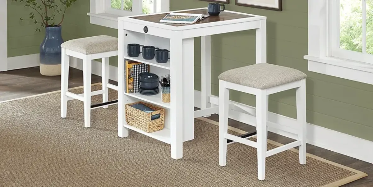 Asheville Heights White Counter Height Dining Table