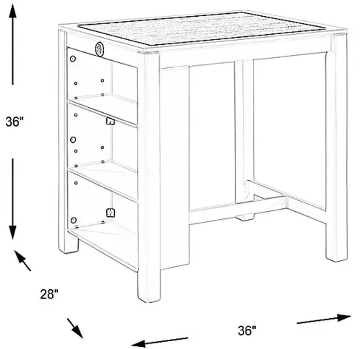 Asheville Heights White Counter Height Dining Table