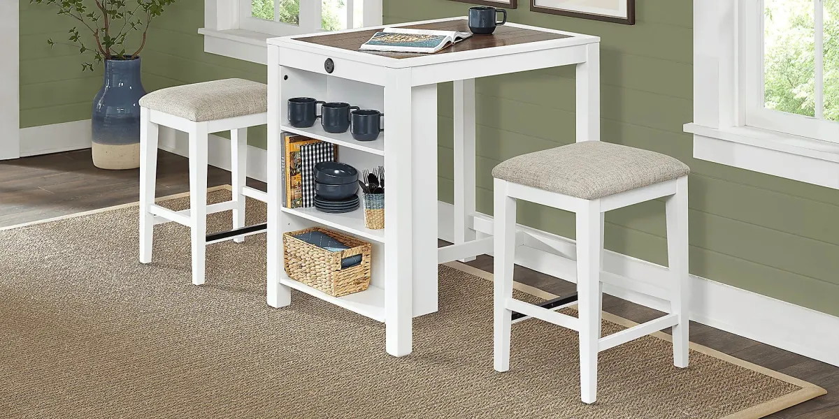 Asheville Heights White Counter Height Dining Table