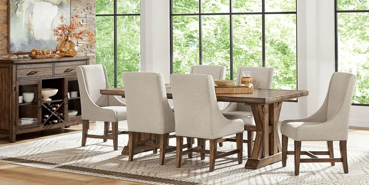 Covered Bridge Tobacco 5 Pc Dining Room with Upholstered Chairs