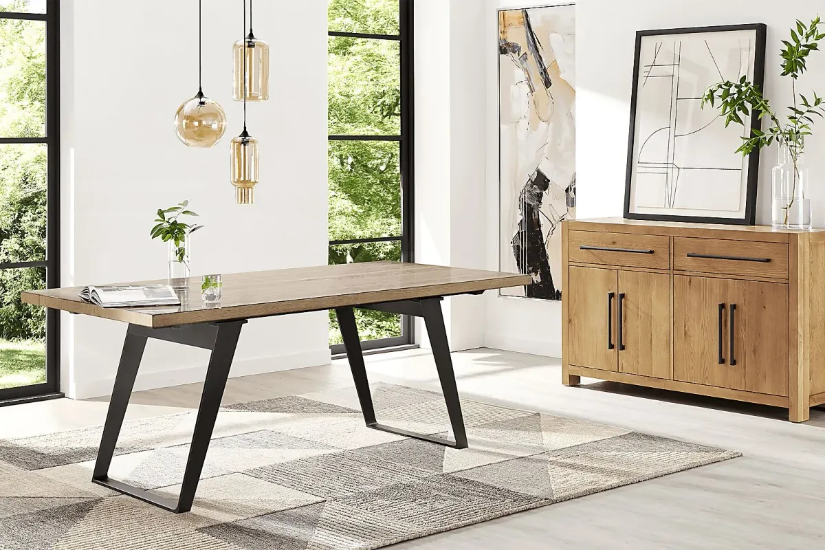 Grand Falls Brown 7 Pc Dining Room with Trenton Brown Side Chairs