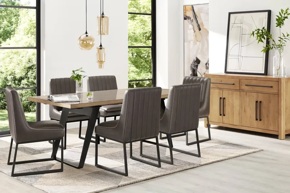 Grand Falls Brown 7 Pc Dining Room with Trenton Brown Side Chairs