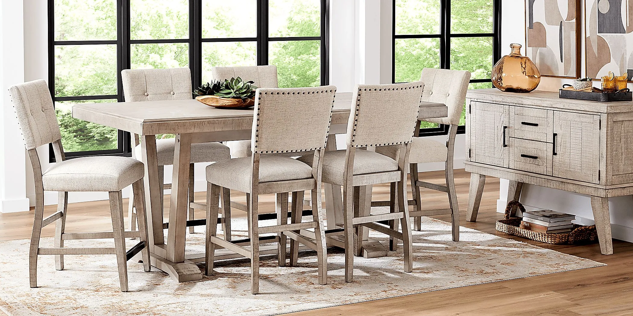 Hill Creek Natural 5 Pc Counter Height Dining Room