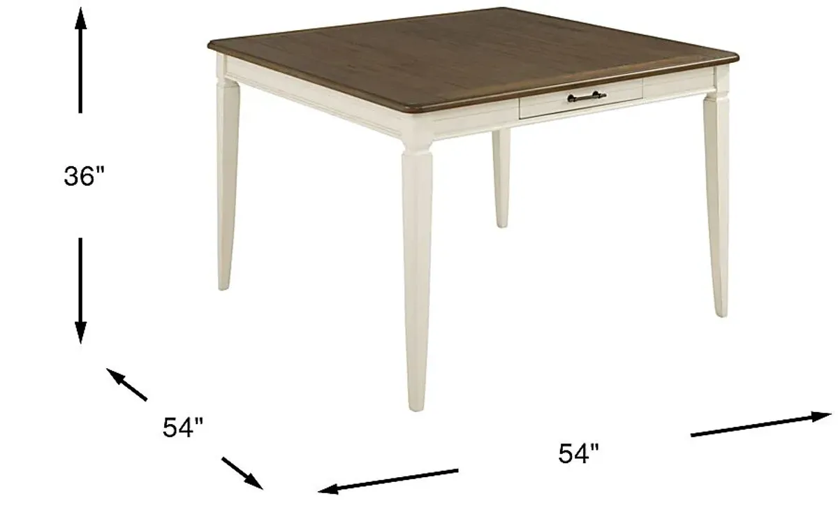 Country Lane Antique White Counter Height Dining Table