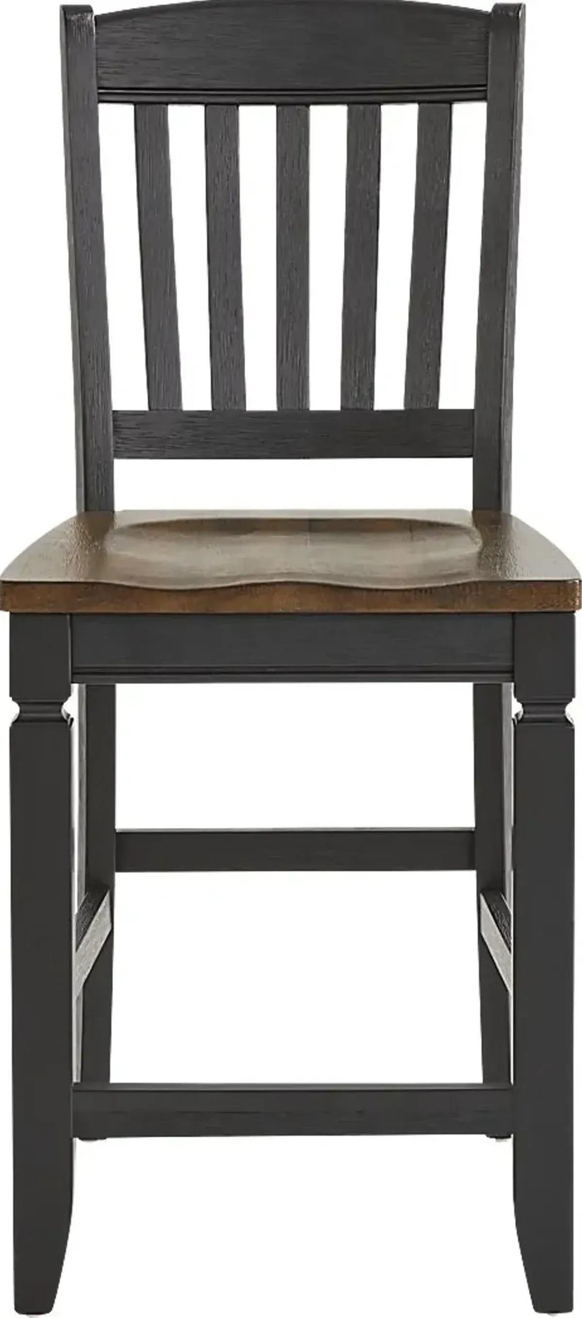 Country Lane Black 5 Pc Counter Height Dining Room with Slat Back Stools