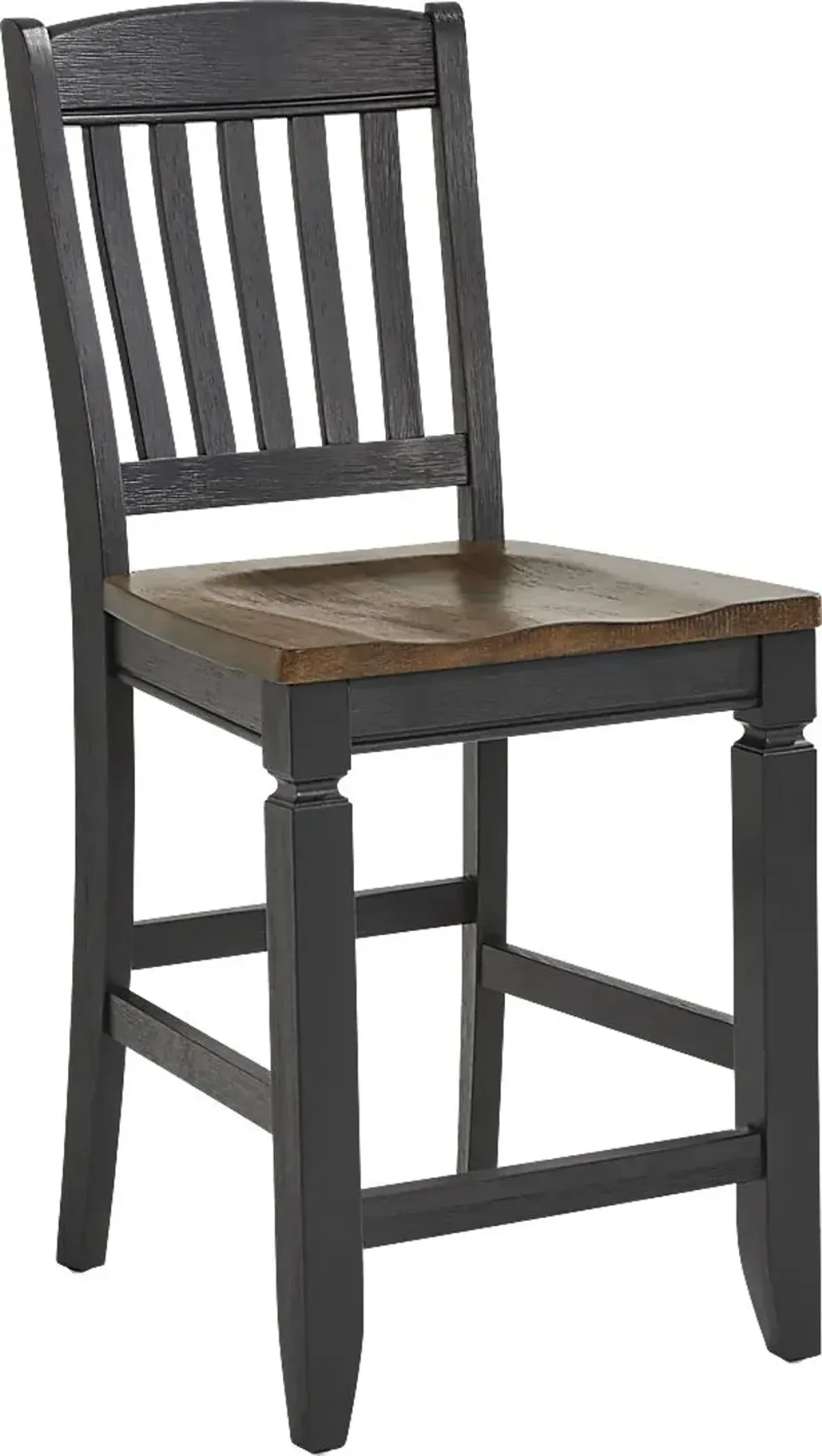 Country Lane Black 5 Pc Counter Height Dining Room with Slat Back Stools