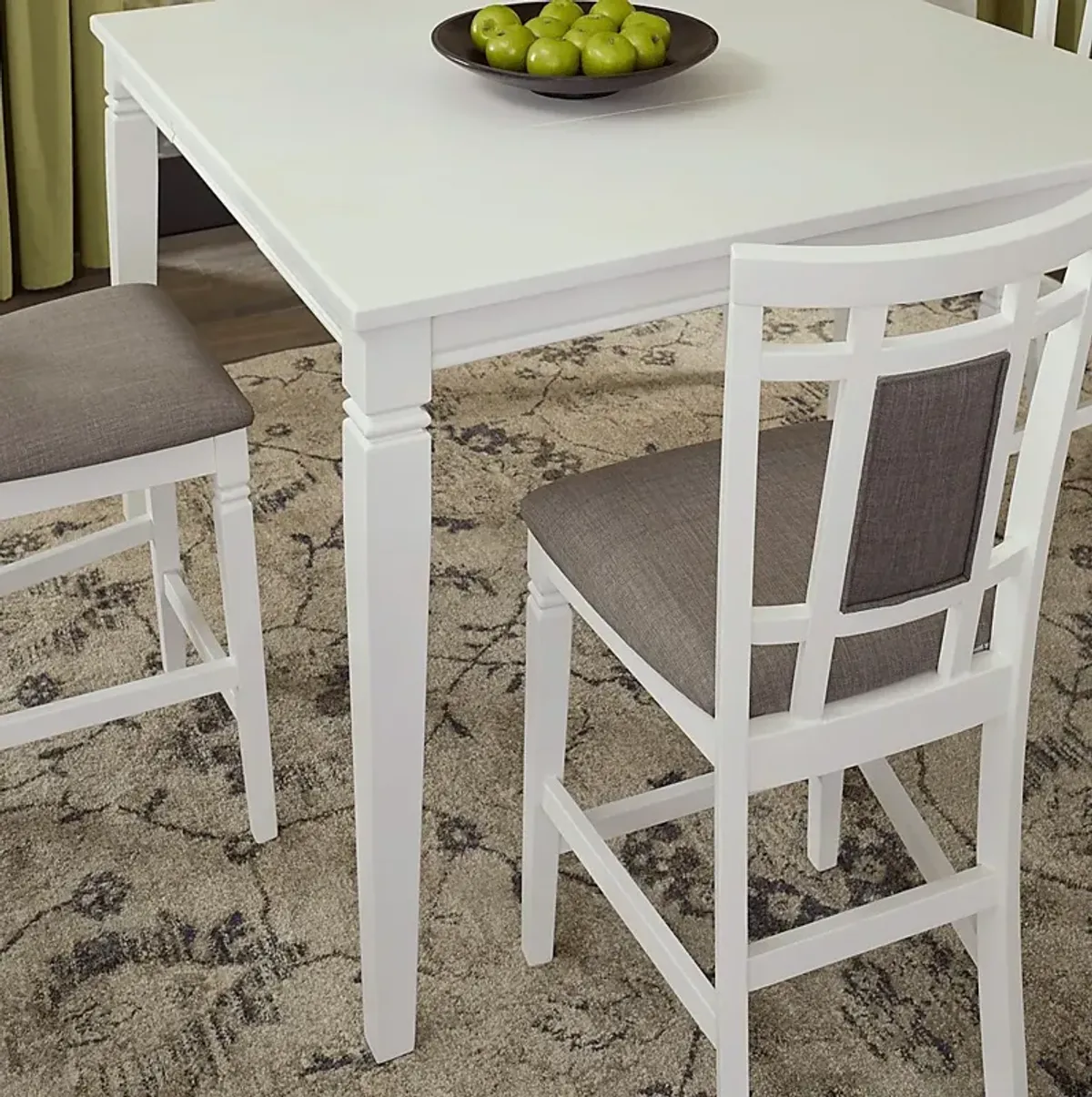 Riverdale White Square Counter Height Dining Table