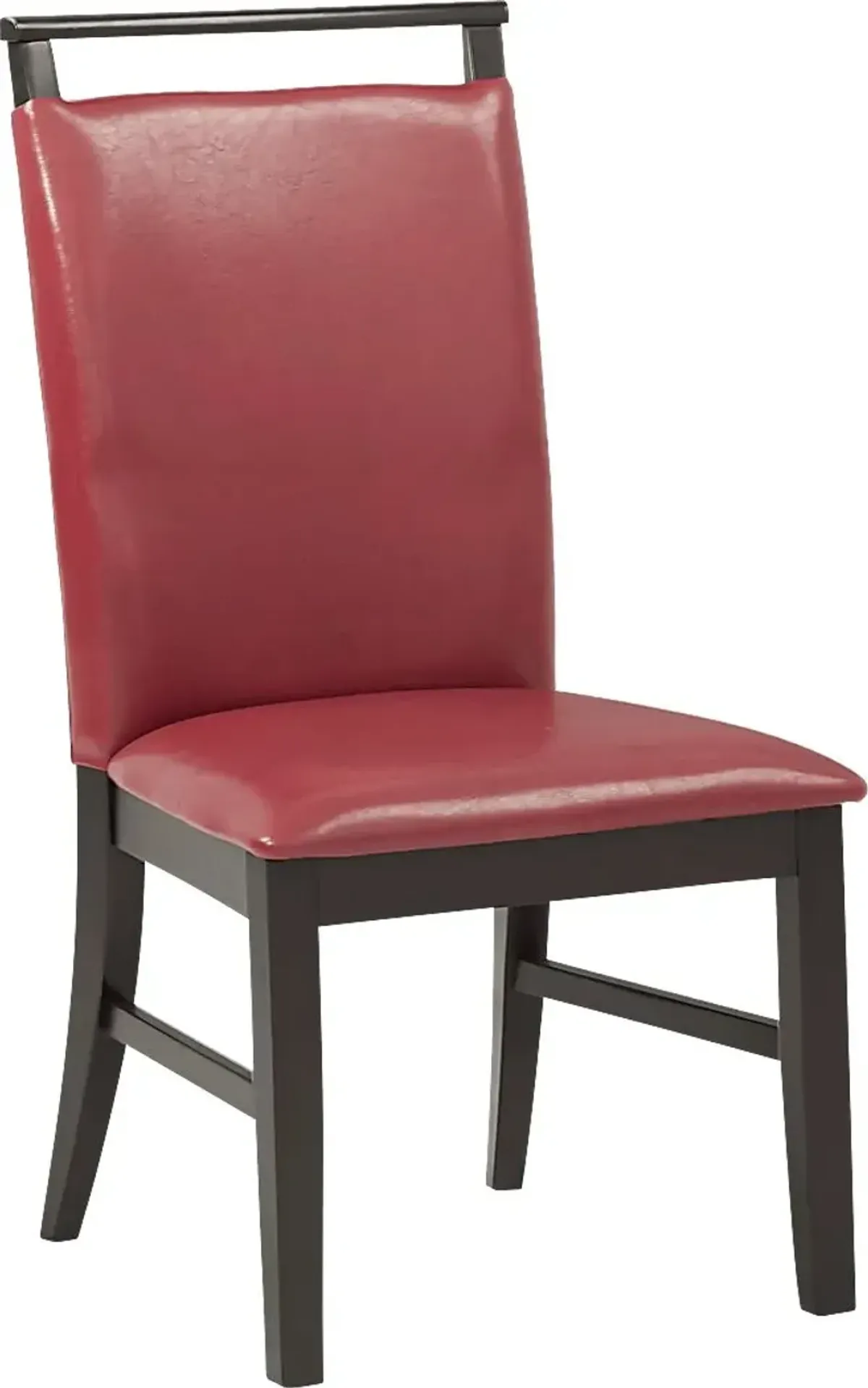Ciara Espresso 5 Pc 48" Round Dining Set with Red Chairs