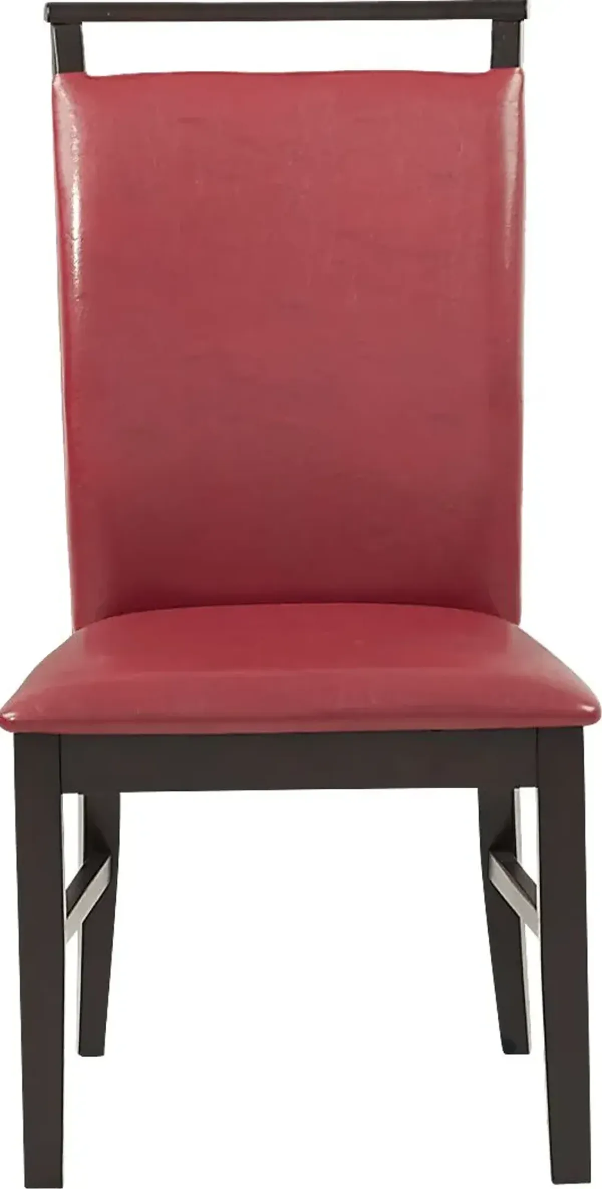 Ciara Espresso 5 Pc 48" Round Dining Set with Red Chairs