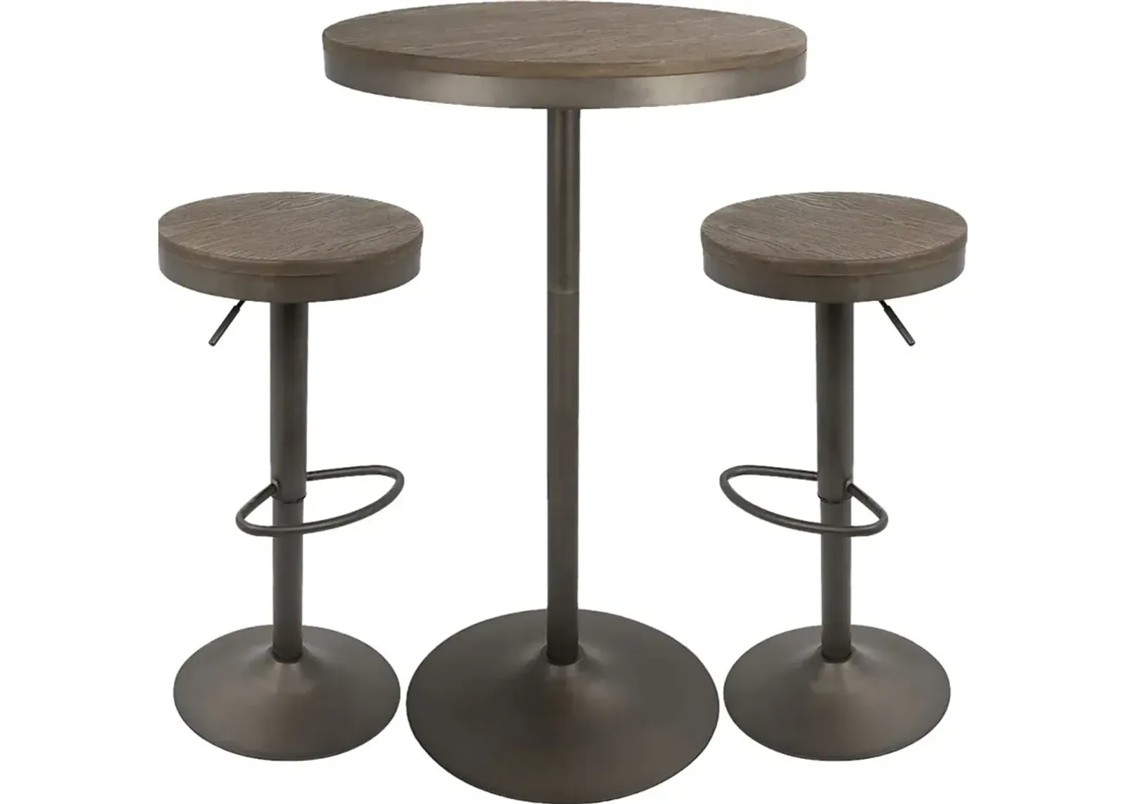 Chaz Brown 3 Pc Bar Height Dining Set