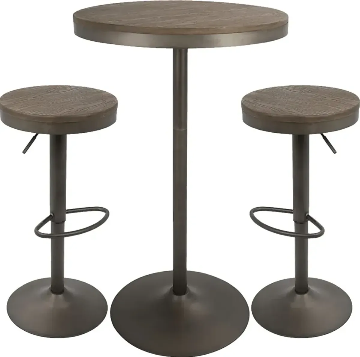 Chaz Brown 3 Pc Bar Height Dining Set