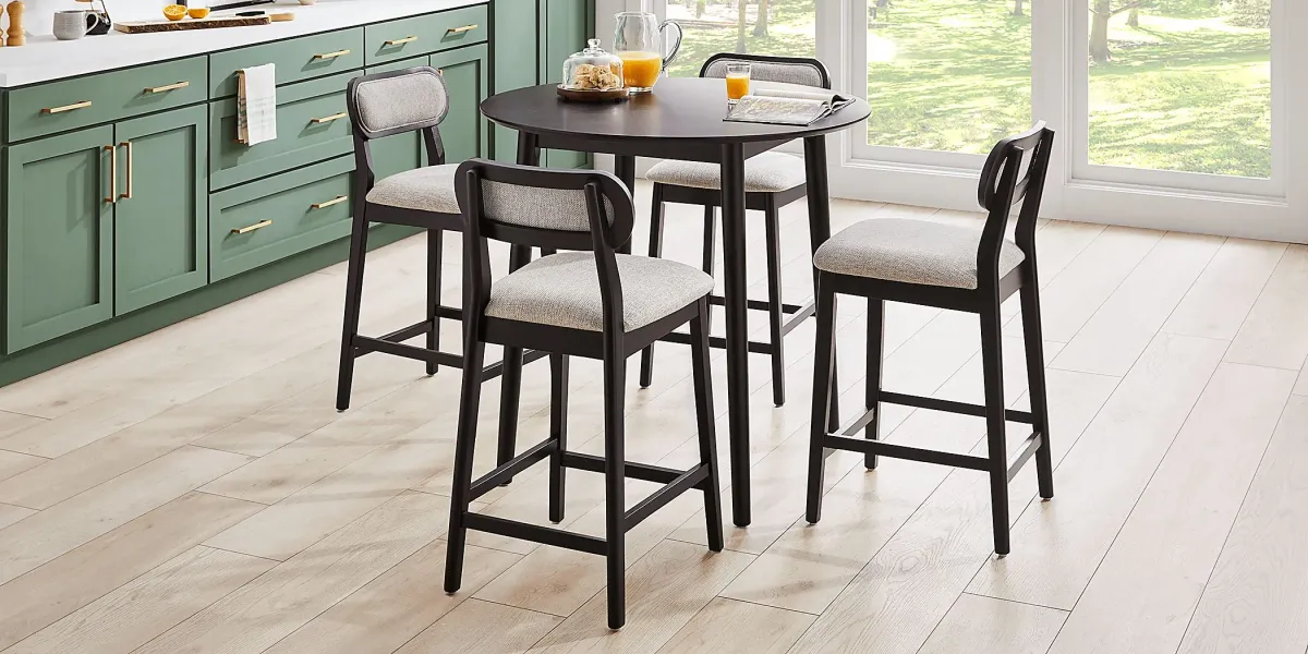 Watertown Black Round Counter Height Dining Table