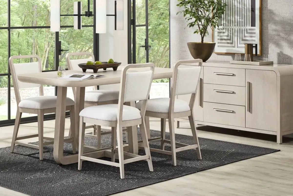 Canyon Light Gray 5 Pc Counter Height Dining Room with Upholstered Chairs