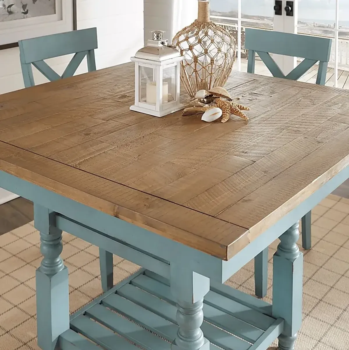 Spring Cottage Blue Counter Height Dining Table