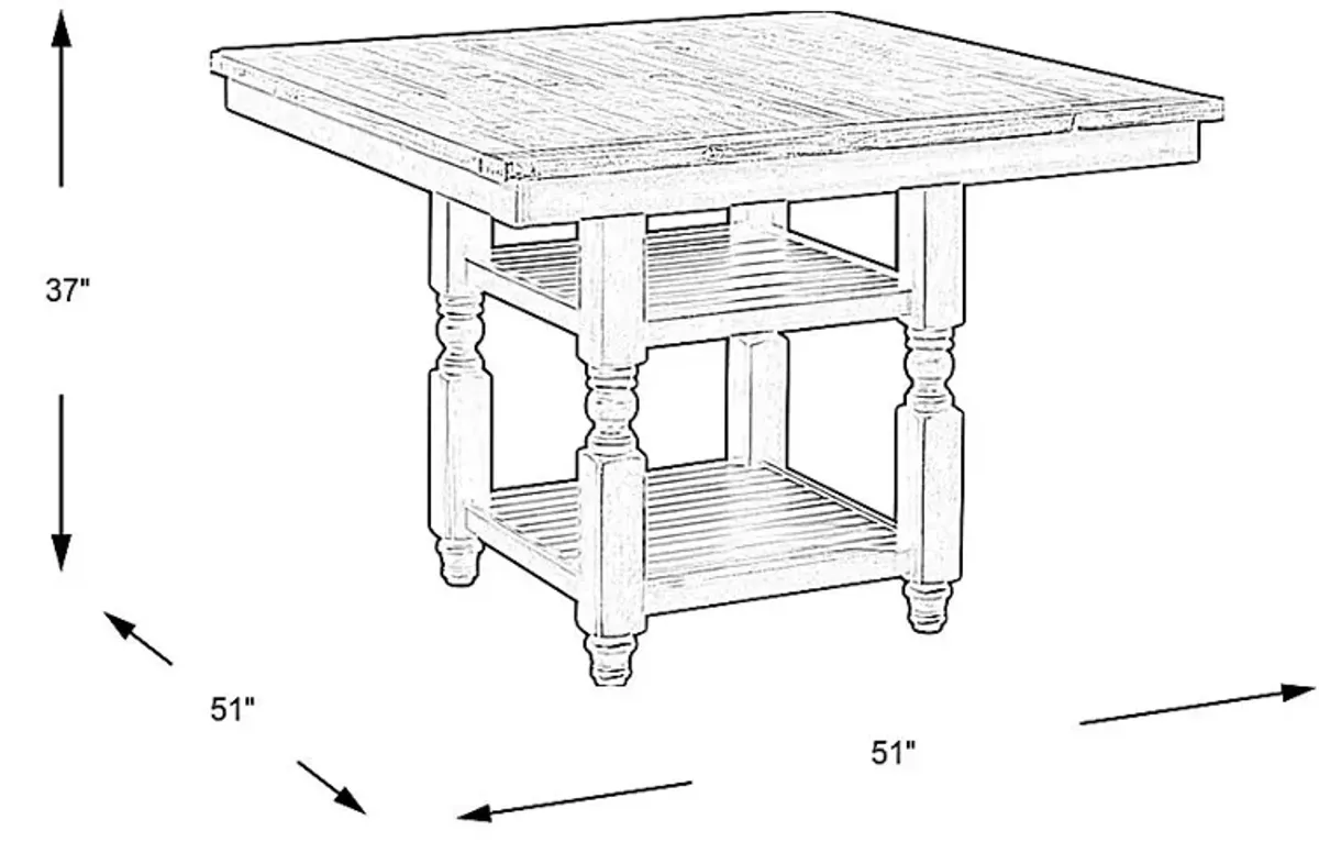 Spring Cottage Blue Counter Height Dining Table