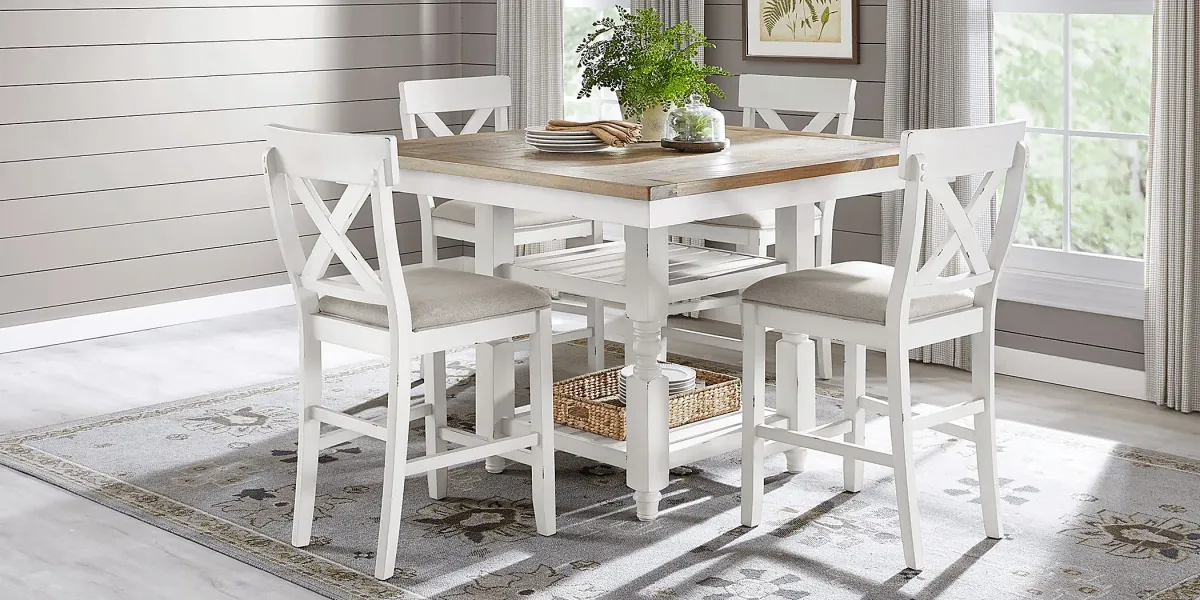 Spring Cottage White Counter Height Dining Table