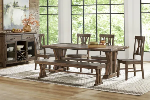 Covered Bridge Tobacco 6 Pc Dining Room