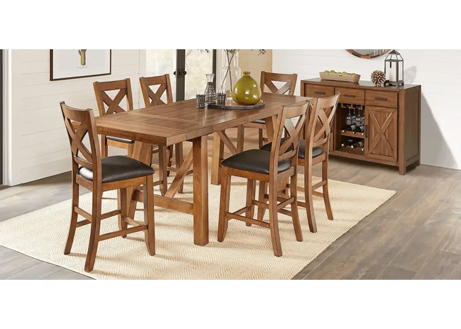 Acorn Cottage Brown 5 Pc Counter Height Dining Room