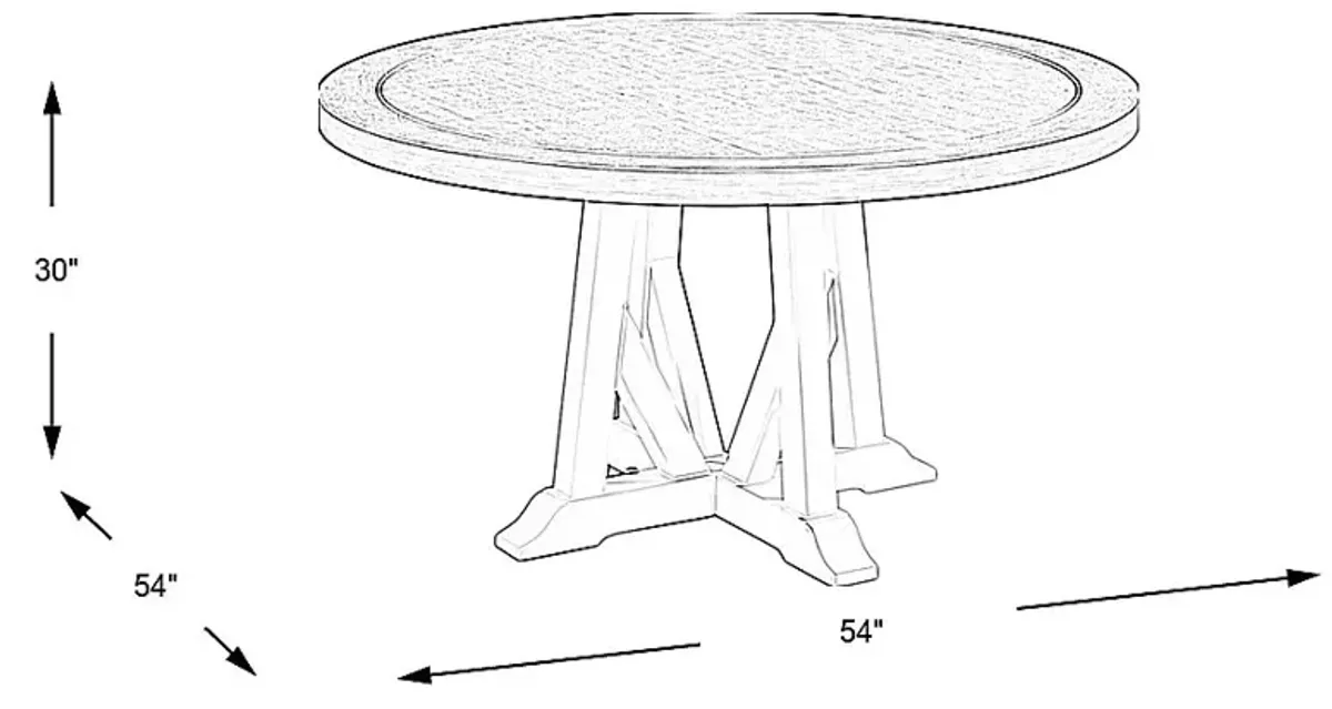 Hilton Head Round Dining Table with White Base